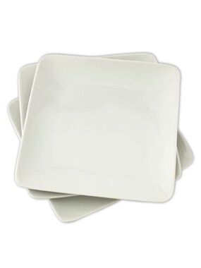 Set of 3 Square Appetizer Plate Everyday White (Porcelain) by FITZ AND FLOYD